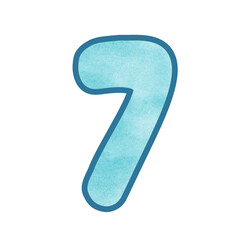 Blue number seven