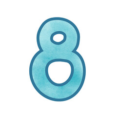 Blue number eight