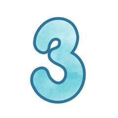 Blue number three 