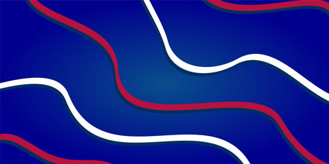 Trendy red and white curved lines on a blue background. Perfect for your design projects.