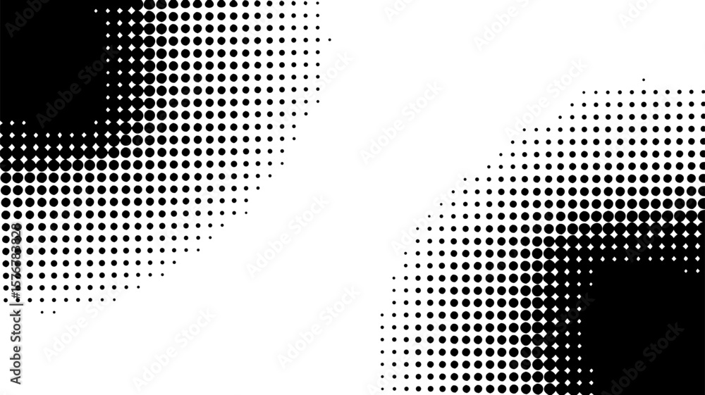 Poster abstract halftone pattern design with black dots on white background for modern art