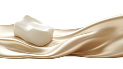 Silky soft cream on smooth satin surface beauty product photography studio setting