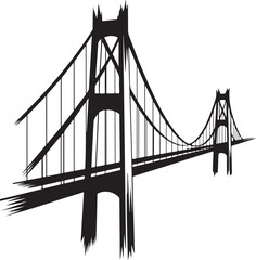 Obraz premium Bridge Silhouette Vector Set – Iconic and Modern StylesBlack Bridge Silhouettes – City and Nature Landscape VectorsSilhouette Bridge Collection – Suspension, Arch, and Tower DesignsMinimal Bridg