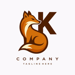 Letter K Fox Logo Designs