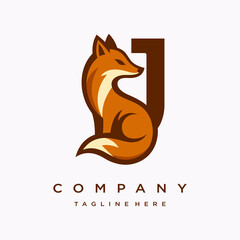 Letter J Fox Logo Designs