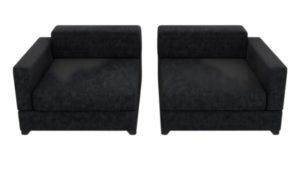 Modern black armchairs for stylish home decoration living room furniture indoor perspective