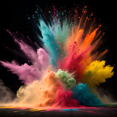 Vibrant Color Explosion: Abstract Art Background with Rainbow Hues