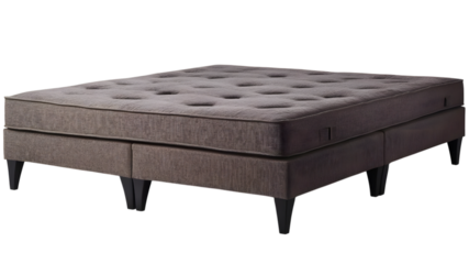 Purchase luxurious brown platform bed modern bedroom furniture showcase indoor top view