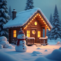 Obraz premium snowman in the house