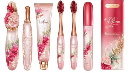 Elegant beauty products display modern bathroom cosmetic showcase bright environment close-up view