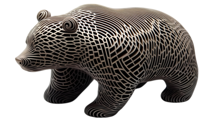 Elegant bear sculpture art gallery decorative object creative setting close-up view
