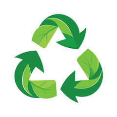 Fototapeta premium Recycle Symbol with Green Leaves for Environmental Conservation