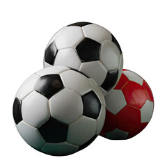 Obraz premium Three Balls Ready for Action on Field