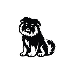 Sitting Dog Vector Silhouette
