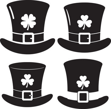 Iconic leprechaun top hat silhouette for st patrick s day