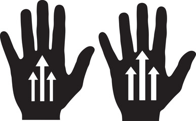 Obraz premium Open human hand gesture silhouette design
