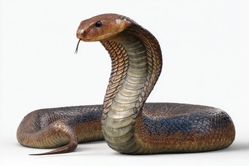 Fototapeta premium Exploring the king cobra, the world's longest venomous snake known for its impressive length and potent venom found primarily in Southeast Asia