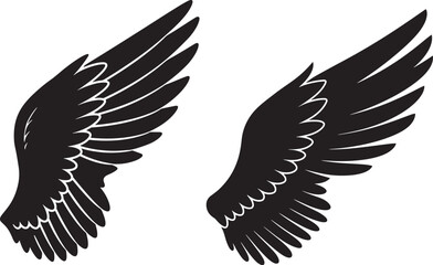 Single angel wing silhouette design