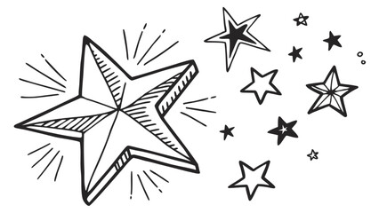 Hand drawn star vector illustration of celestial stars for christmas and new year design elements 100