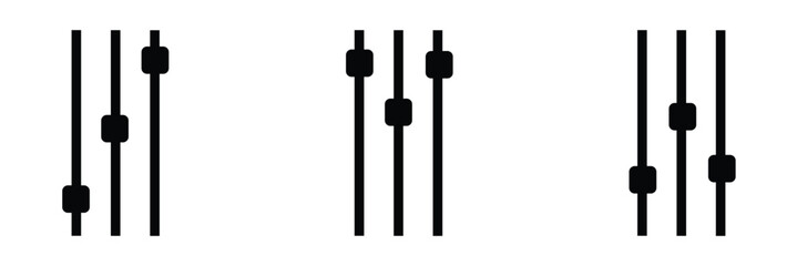 Filter control vector. Settings sliders line icon vector illustration set. EPS 10  .