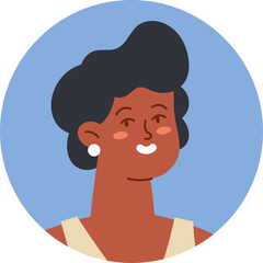 Modern Woman Character Vector Portrait