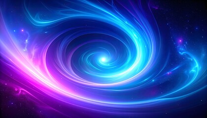 Obraz premium Deep space-inspired neon gradient swirl with blue and purple, cosmic abstract vibes.