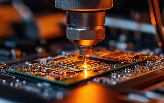 High-precision laser machine working on circuit board