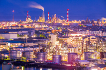 広島県　大竹市　工場夜景 亀居公園