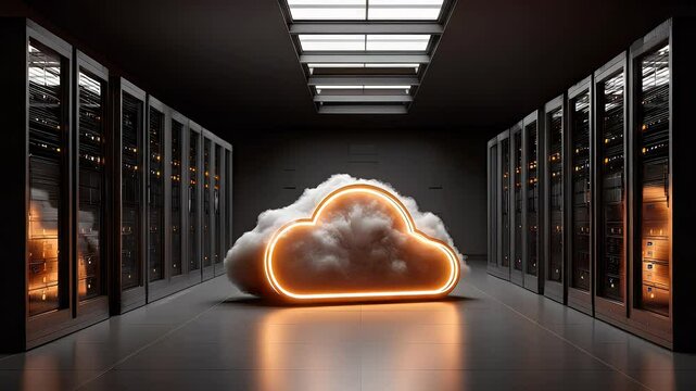 Cloud computing server room interior image