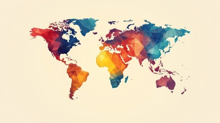 Obraz premium World map, polygonal design, abstract, background, graphic, design element, infographic, illustration