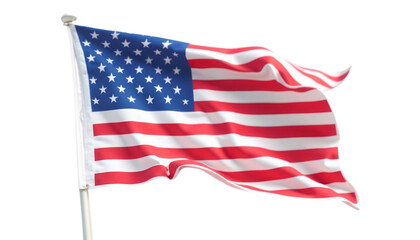Obraz premium An American Flag Waving in the Wind Against a Black Background Showing Patriotism