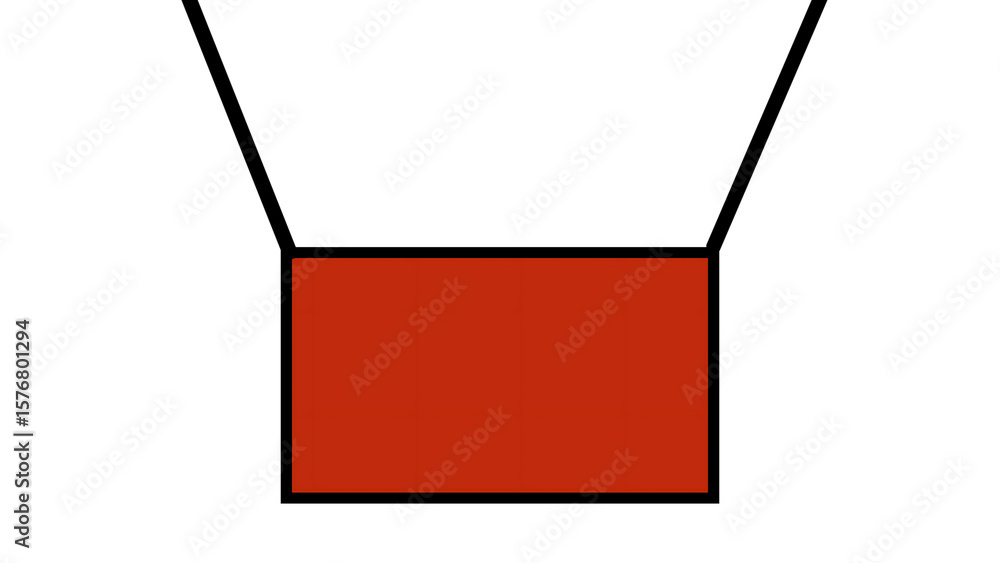 Poster a minimalist image showing a red rectangle against a stark black background creating a simple contra