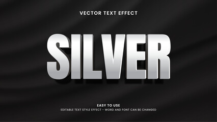 silver editable text effect