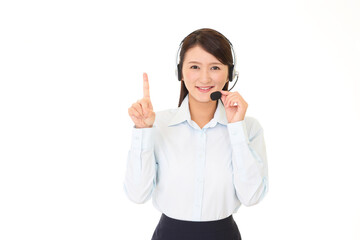 笑顔の女性オペレーター