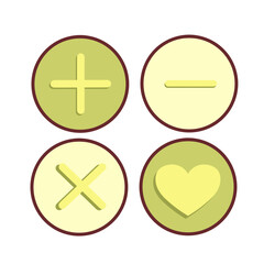Fototapeta premium Basic Math and Love Icons Set