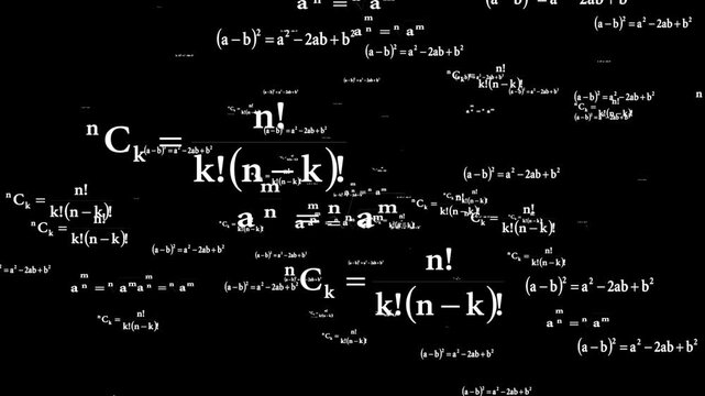Mathematical formulas Black Screen Overlay. Seamless Loop Background Scientific and educational concept. Math Green Screen, Animated Equations VFX, 4K Chroma Key Formulas, Physics Overlay, Motion  - Powered by Adobe