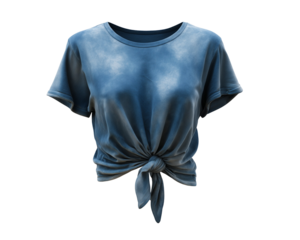 Blue tie-front t-shirt garment display