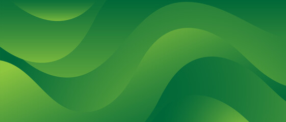 Modern green business wave banner background