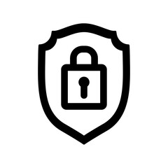 Outline icon of the security in black, on a clean white background. 
Minimalist and scalable design, suitable for accessibility-related graphics, branding, or educational materials.