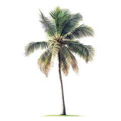 Obraz premium Isolated coconut palm tree against a dark background for design versatility