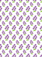 Seamless Floral Pattern with Purple Flowers on Light Background