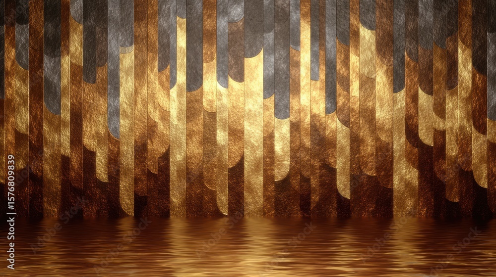 Poster abstract metallic composition: a captivating image showcasing a vertical arrangement of metallic tex