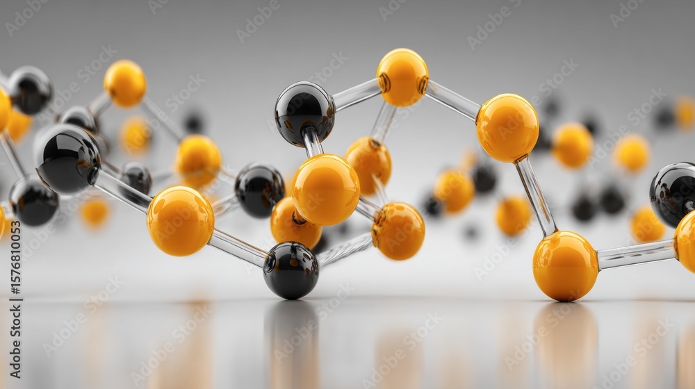 Poster molecular structure: a captivating representation of a molecular structure with interconnected spher