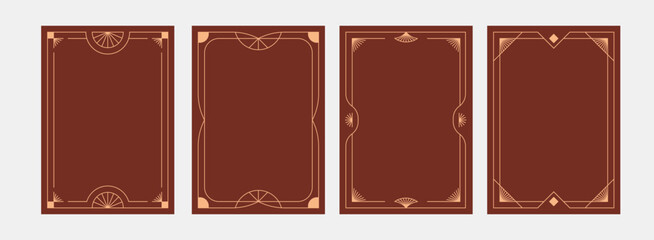 Frame art deco minimalism. Geometric rectangle minimalist line vintage. Modern poster golden frame.