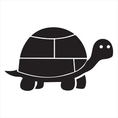 Silhouette Style Vector Turtle Logo Design – Minimal Sea Turtle Icon in Black Silhouette – Nature and Ocean-Inspired Logo Template for Eco-Friendly Brands, Marine Conservation, Slow Living, Kids Produ