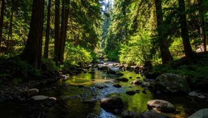 Obraz premium Lush forest stream (2)