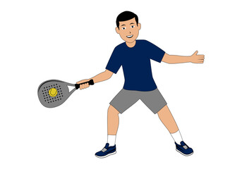 Padel Player Cartoon Design Illustration vector suitable for your design needs