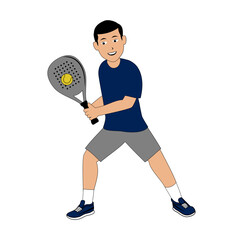 Padel Player Cartoon Design Illustration vector suitable for your design needs