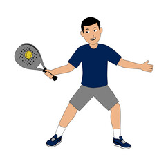 Padel Player Cartoon Design Illustration vector suitable for your design needs