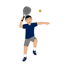 Padel Player Cartoon Design Illustration vector suitable for your design needs